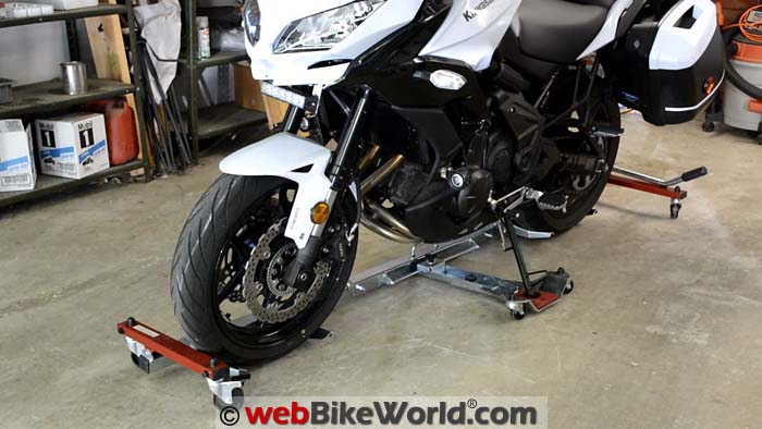 Motorcycle on Acebikes U-Turn Motor Mover