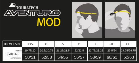 Touratech Aventuro Mod Size Chart