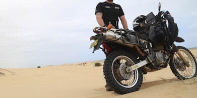 Sean in training on the dunes sailors