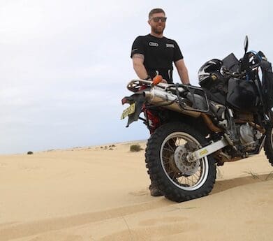 Sean in training on the dunes sailors