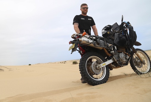 Sean in training on the dunes sailors