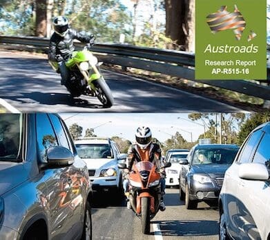 Austroads Better roads report lane filtering Are roads becoming safer for riders?
