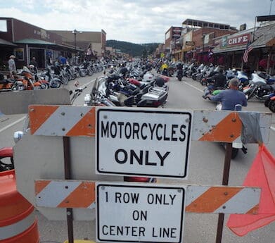 Parking motorcycles Sturgis rally act threat