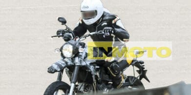 Ducati Scrambler 1200 spyshot from Inmoto flagship