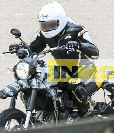 Ducati Scrambler 1200 spyshot from Inmoto flagship