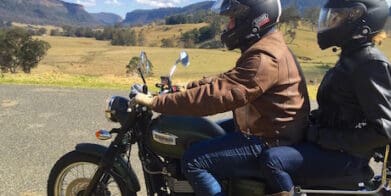 Couples riding pillion ride