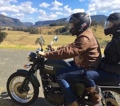 Couples riding pillion ride