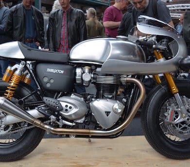 Thruxton R with accessory bubble fairing rounded