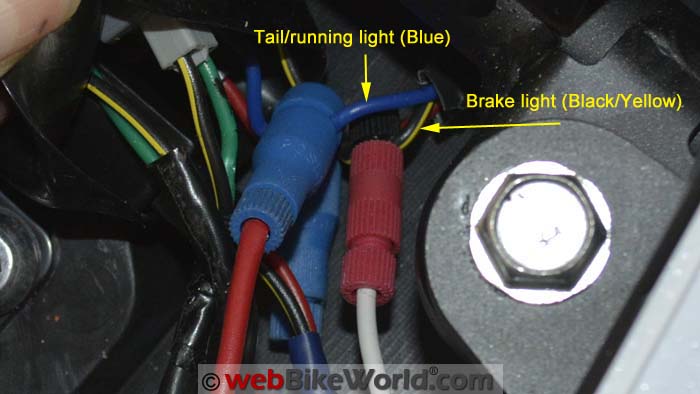 Connecting Brake Light Wires to the Versys