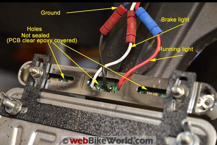 Rear View of License Plate Brake Light Bar