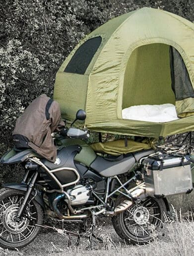 mobed-motorcycle-tent.jpg camping alaska motohome RV