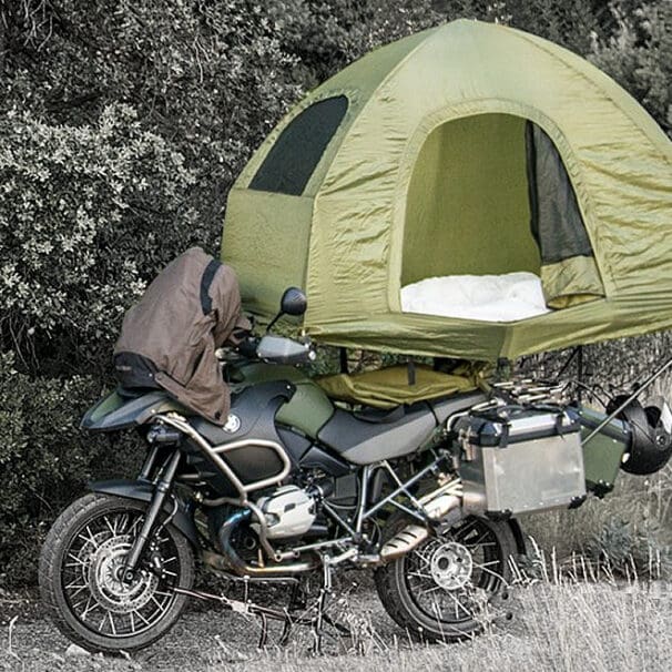 mobed-motorcycle-tent.jpg camping alaska motohome RV