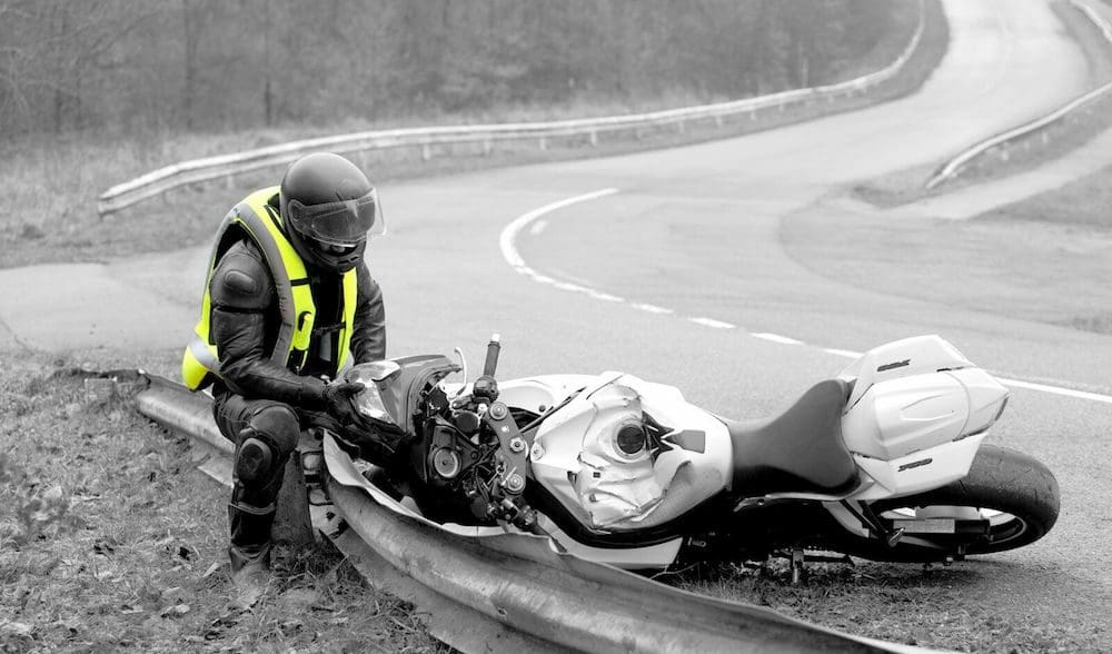 Helite Airvest offers airbag protection in a motorcycle crash barriers