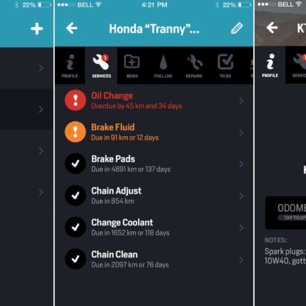 Motoreport app keeps track of motorcycle maintenance