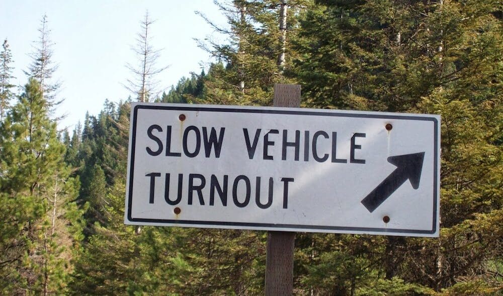 Pull over sign turnout turnouts