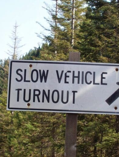 Pull over sign turnout turnouts