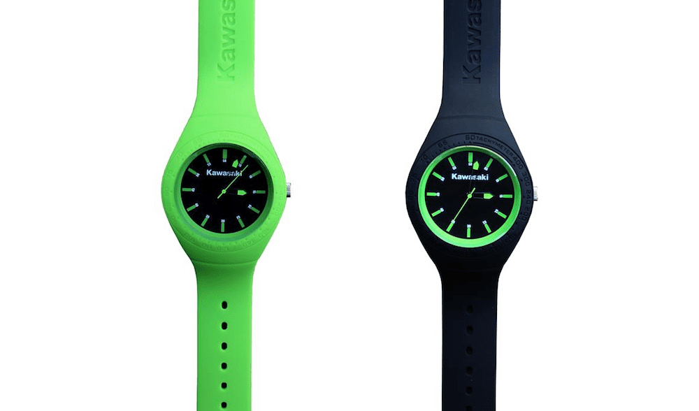 Kawasaki silicone watches in lime green and black