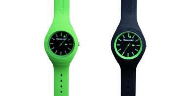 Kawasaki silicone watches in lime green and black