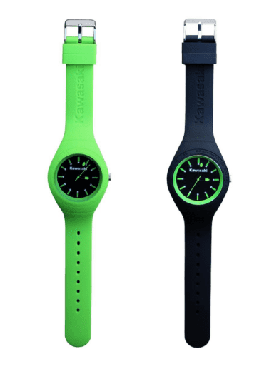 Kawasaki silicone watches in lime green and black
