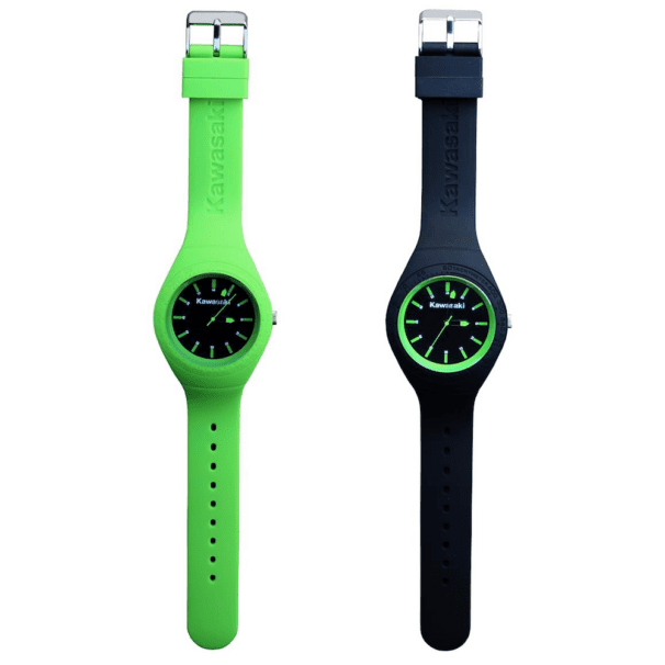 Kawasaki silicone watches in lime green and black