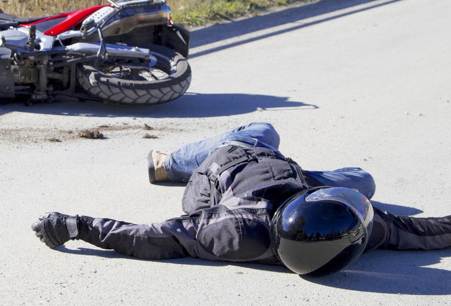 motorcycle accident with helmet