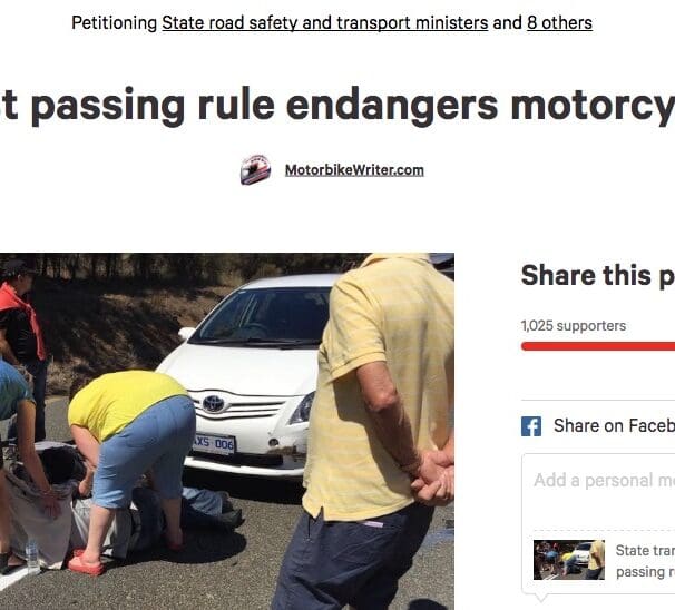 Petition against cyclist passing rule