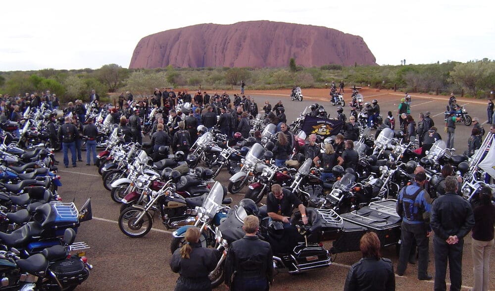 Harley-Davidson HOG rally Uluru motorcycles Australia Day defend