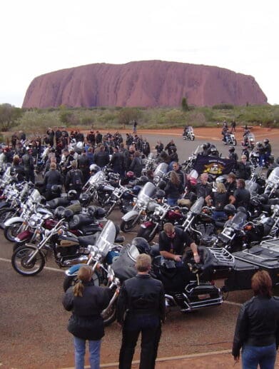 Harley-Davidson HOG rally Uluru motorcycles Australia Day defend