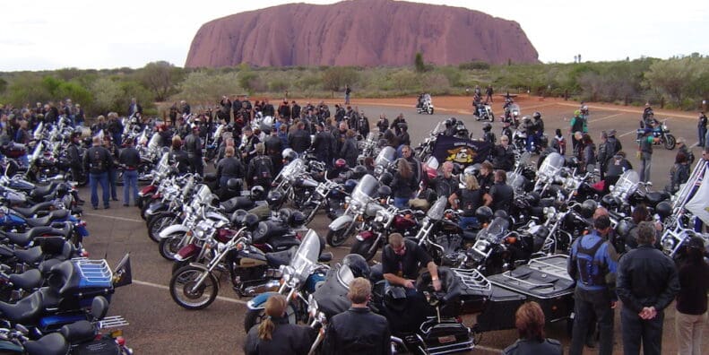 Harley-Davidson HOG rally Uluru motorcycles Australia Day defend
