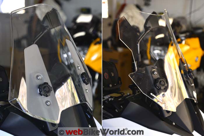 Stock vs. Ermax Windscreen Side View