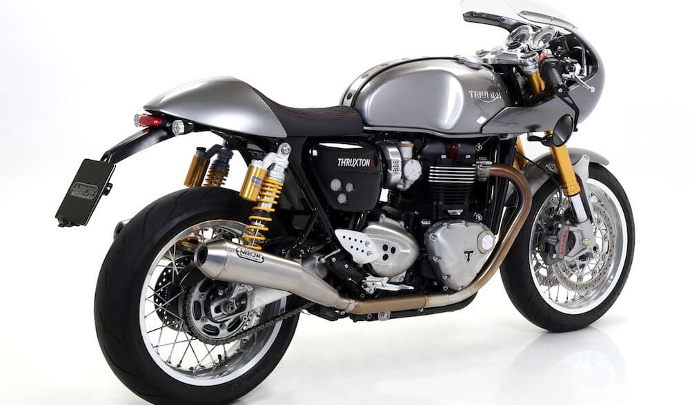 Arrow exhaust on Triumph Bonneville Thruxton R