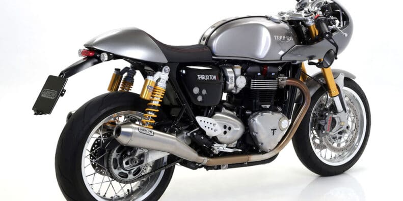 Arrow exhaust on Triumph Bonneville Thruxton R