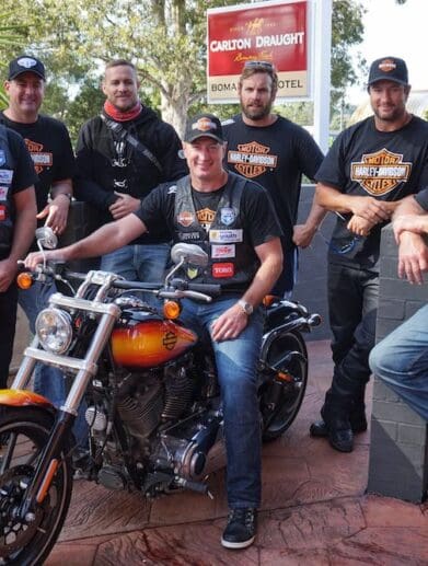 Hogs For The Homeless footy legends charity ride