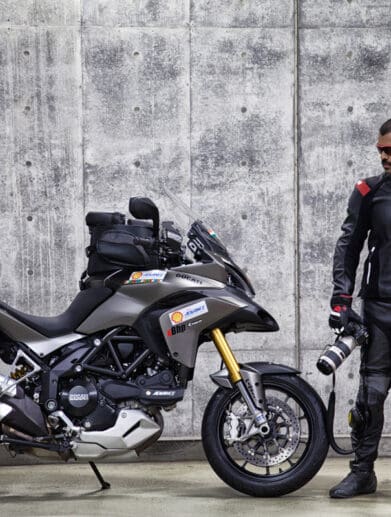Sundeep Gajjar with a Ducati Multistrada bikes