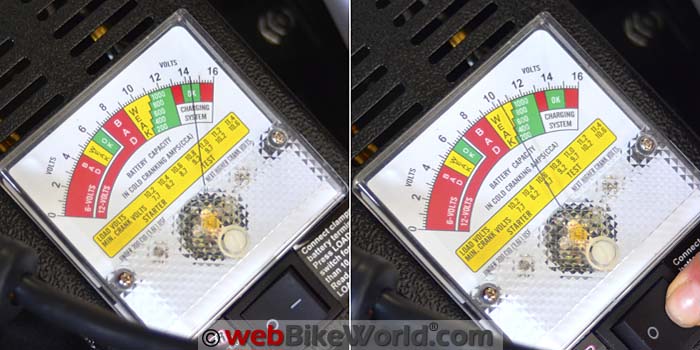 Battery Tester With Bike Started