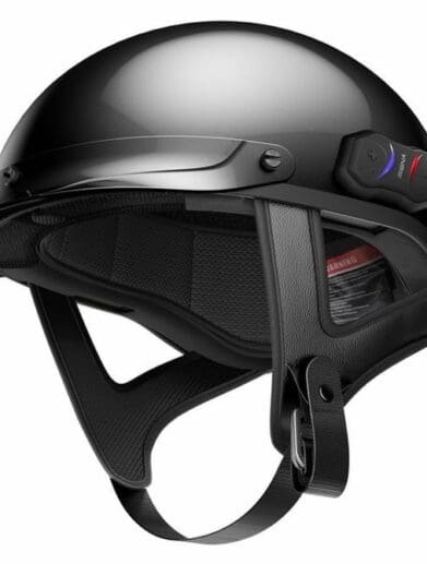 Sena Cavalry motorcycle half helmet with bluetooth unit savage