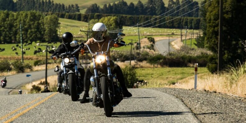 BMX and mountain bike racing couple Barry Nobles of the USA and Aussie Olympian Carline Buchanan share a passion for two wheels that extends to their Harleys. adaptive cruise