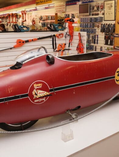 Invercargill Hammer Hardware Burt Munro's streamlinerInvercargill Hammer Hardware Burt Munro's streamliner