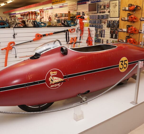 Invercargill Hammer Hardware Burt Munro's streamlinerInvercargill Hammer Hardware Burt Munro's streamliner