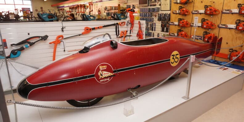 Invercargill Hammer Hardware Burt Munro's streamlinerInvercargill Hammer Hardware Burt Munro's streamliner