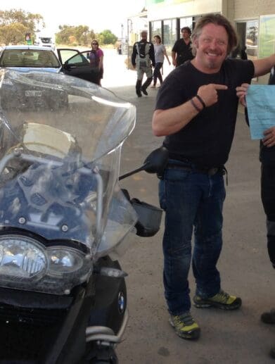 Charley Boorman congratulates MBW on copping a speed warning! speed fine police demerit