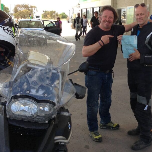 Charley Boorman congratulates MBW on copping a speed warning! speed fine police demerit