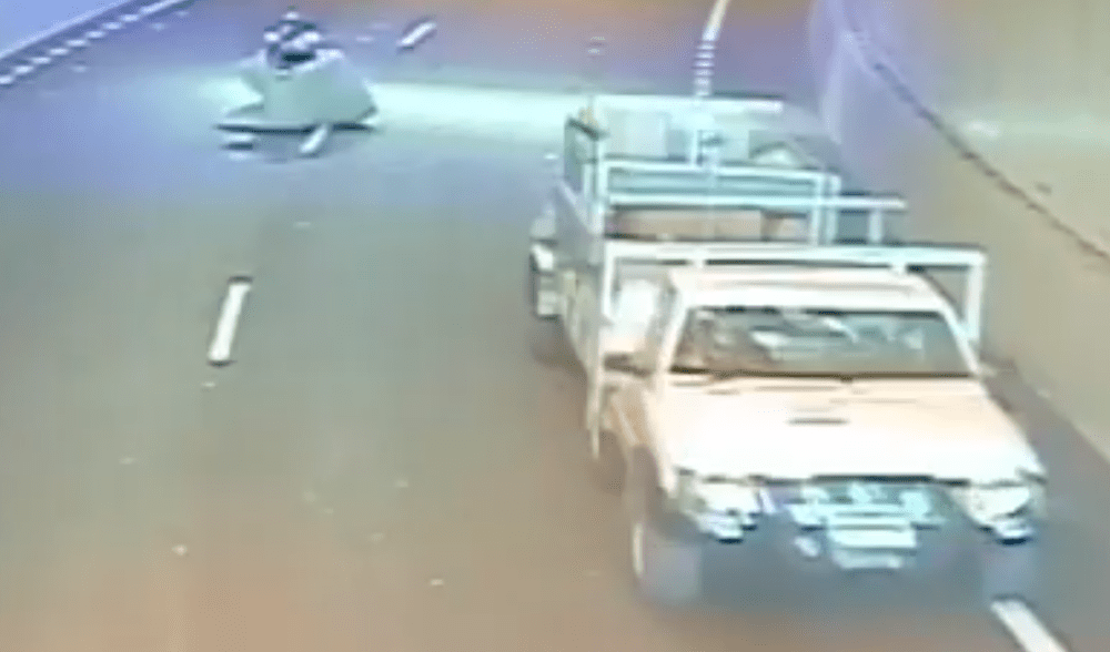 Driver fined for motorcycle mattress crash