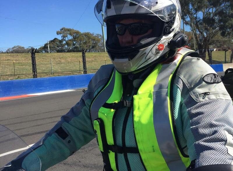 Karen Curley Bathurst Circuit in Helite airbag vest