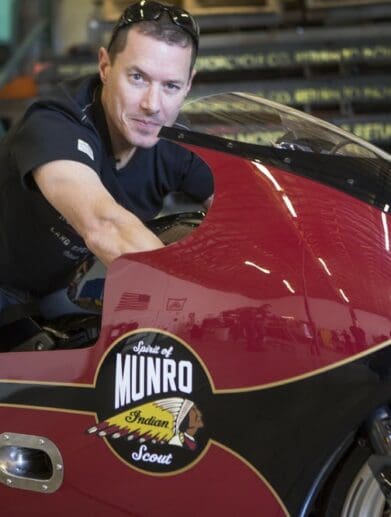 Burt Munro Indian Scout Streamliner speed week