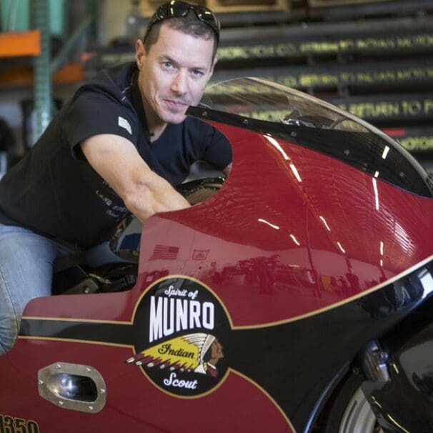 Burt Munro Indian Scout Streamliner speed week