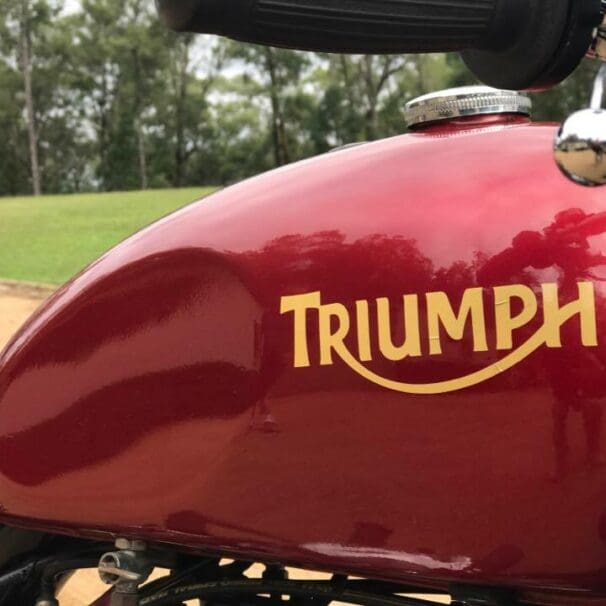 Paul Baltzer with his 1973 Triumph Bobber custom and 1970s Harley Shovelhead that he will show at the 2017 RACQ MotorFest wave