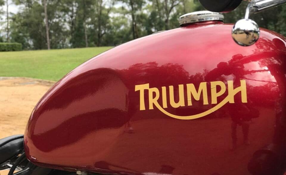 Paul Baltzer with his 1973 Triumph Bobber custom and 1970s Harley Shovelhead that he will show at the 2017 RACQ MotorFest wave