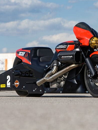 Harley Street Rod drag racer NHRA Pro Stock Motorcycle Team