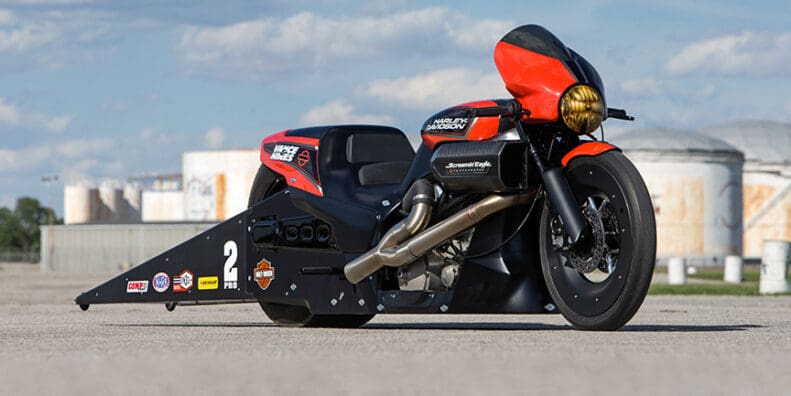 Harley Street Rod drag racer NHRA Pro Stock Motorcycle Team